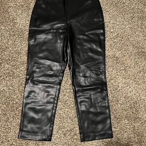 Black Faux Leather Pants